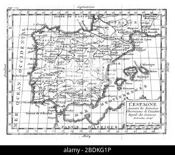 Geographie Buffier Carte De L Espagne Stock Photo Alamy