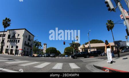 Driving on Rodeo Drive in Beverly Hills - LOS ANGELES. USA - MARCH 18, 2019 Stock Photo