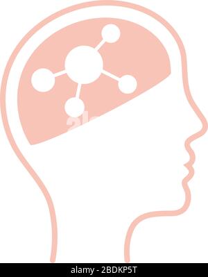 atom inside human head line style icon vector design Stock Vector