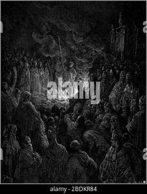 Gustave dore crusades barthelemi undergoing the ordeal of fire. Stock Photo