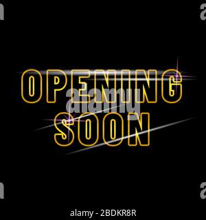 Opening soon poster design isolated black Vector Image