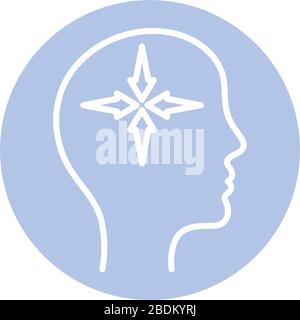 arrows inside human head block style icon vector design Stock Vector
