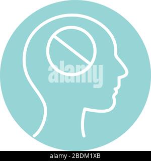 forbidden inside human head block style icon vector design Stock Vector