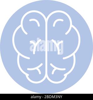 Human brain block style icon vector design Stock Vector