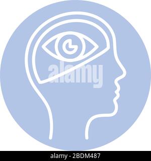 eye inside human head block style icon vector design Stock Vector