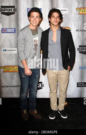 October 15, 2011, Los Angeles, CA, USA: LOS ANGELES - OCT 15:  Colton Haynes, Tyler Posey at the Scream Awards 2011 at the Universal Studios on October 15, 2011 in Los Angeles, CA (Credit Image: © Kay Blake/ZUMA Wire) Stock Photo