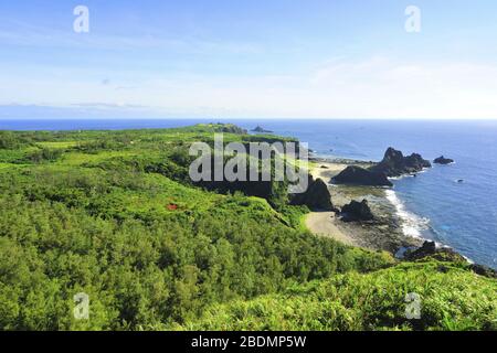 High angle shot of Green Island Taiwan Stock Photo