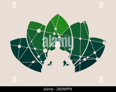 Muscular man meditation. Stock Vector