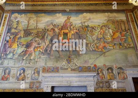 Hannibal in Italy, Jacopo Ripanda and assistants, 1507-1508, fresco - Musei Capitolini - Rome, Italy Stock Photo