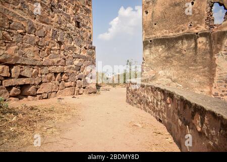 Dirty Road Pathway Background,Falling Leaves on dirty road stock photograph image Stock Photo