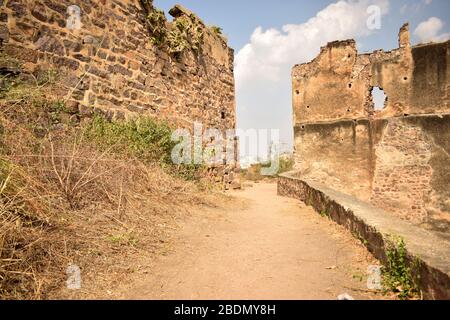 Dirty Road Pathway Background,Falling Leaves on dirty road stock photograph image Stock Photo