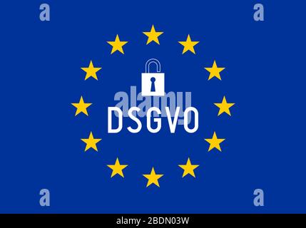 GDPR (English)/ DSGVO (German) - General Data Protection Regulation Stock Photo