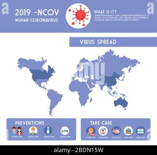 infographics covid19 pandemic with earth maps and flags Stock Vector ...