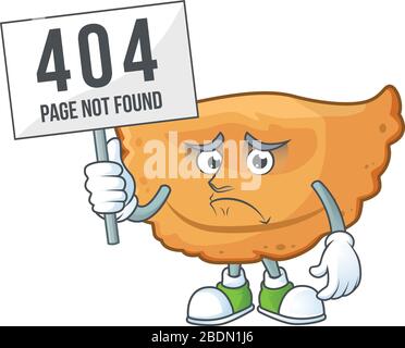 Sad face of cornes de gazelle cartoon character raised up 404 boards Stock Vector