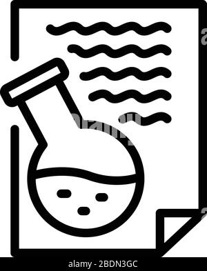 Chemistry report icon, outline style Stock Vector