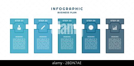 Infographic geometric shape modern design step to planing for business. vector illustration. Stock Vector