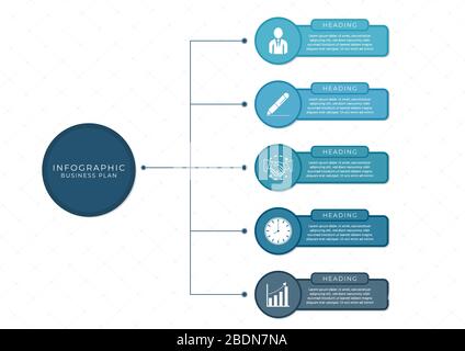 Infographic modern diagram circle shape design planning for business. vector illustration. Stock Vector