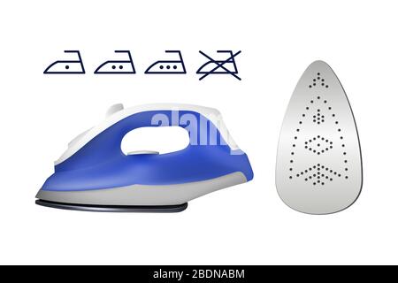 Electric iron for cloth. Vector illustration. Home electrical appliances. Stock Vector