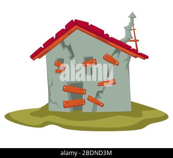 Old shed or barn, abandoned building on farm Stock Vector