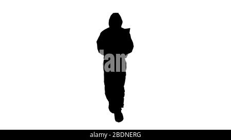 Silhouette Walking scientist, Microbiologist or Doctor checking Stock Photo