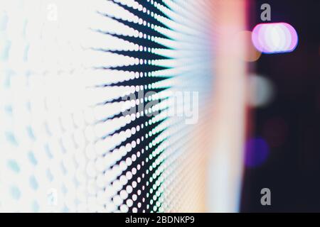 Bright colored blue LED wall with pink pattern - close up background Stock Photo