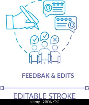Feedback and work correction concept icon. Customer comments and edits idea thin line illustration. Client survey, required changes making. Vector Stock Vector