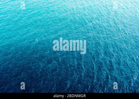 Blue turquoise tones sea ocean water waves surface background Stock Photo