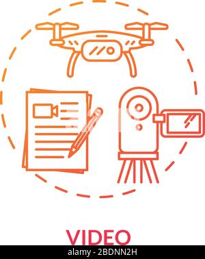 Art content, multimedia creation thin line red black icons set vector ...