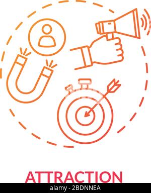 Attraction concept icon. Advertising strategies, customer base ...