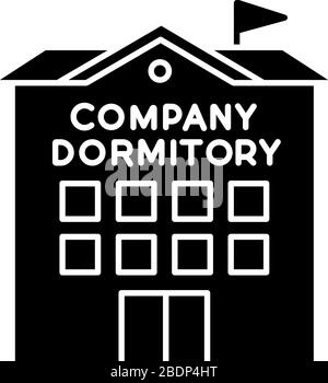 residential complex apartment building glyph icon vector illustration ...