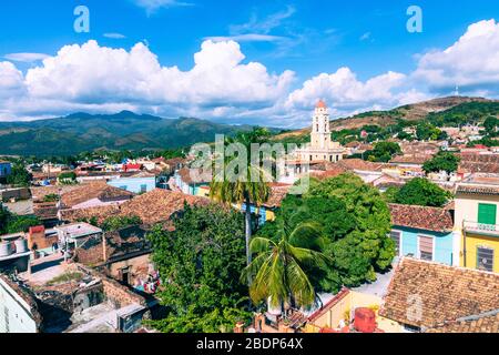 View over the city Trinidad on Cuba Stock Photo