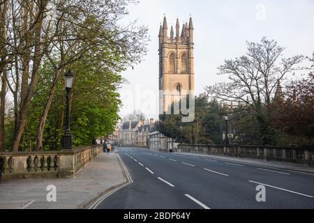 Magdalen College Tower and Magdalen Bridge, Oxford. Stock Photo