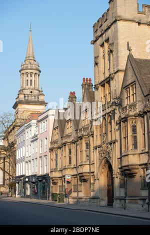 All Saints Church, no part of the Library of Lincoln College, and Brasenose College, Oxford Stock Photo