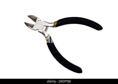 Small cutters with black handles. Tool for home, electricity, jeverly and many others Stock Photo