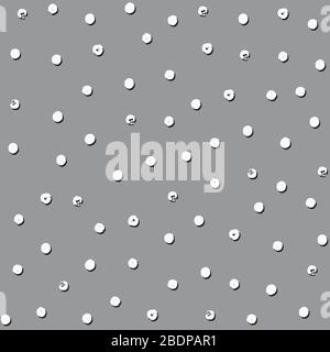 delicate hand-drawn small white polka dots on a grey background, seamless vector pattern, for packaging paper, Wallpaper, fabric Stock Vector