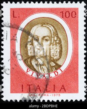 Composer Antonio Vivaldi on italian postage stamp Stock Photo