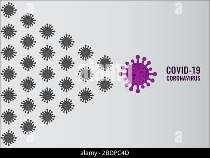 Coronavirus COVID-19 virus symbol and icon. China pathogen respiratory influenza covid virus cells. vector illustration Stock Vector