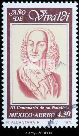 Portrait of Antonio Vivaldi on postage stamp Stock Photo