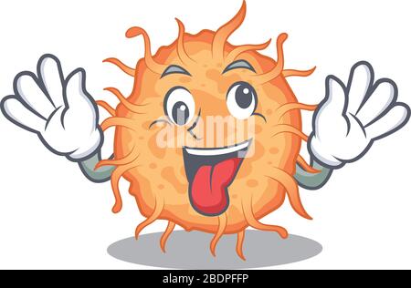 A cartoon design of bacteria endospore having a crazy face Stock Vector