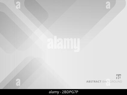 Abstract white and gray square rounded shape overlapping layer minimal style background. Vector illustration Stock Vector