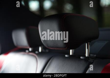 Passenger headrests of luxurious car Stock Photo