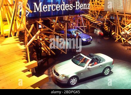 Mercedes-Benz SLK on the stand at the 1996 Turin Auto Show Stock Photo