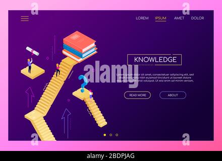 Knowledge concept - modern isometric vector web banner Stock Vector ...