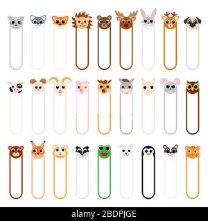 Cute Animals Sticky Notes, Memo Pads, Page Flags, Book Markers. Cartoon Sticky Note for Sloth Lovers Kids Office School Classroom Favors. Stock Vector