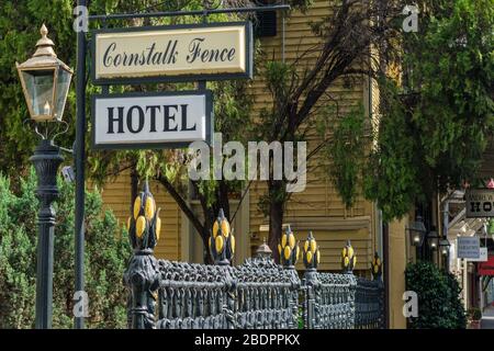 Cornstalk Fence Hotel in the French Quarter, New Orleans, Louisiana, USA Stock Photo