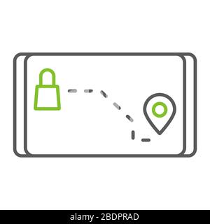 Food Delivery Tracking Status color line icon, service and delivery, tracking app sign, vector graphics, a linear pattern on a white background, eps Stock Vector