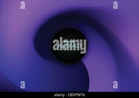 Abstract gradient purple and black dimension design with halftone artwork background. Decorate for ad, poster, artwork, template design, print. illust Stock Vector
