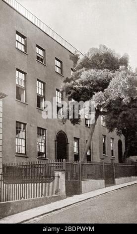 Victor Hugo's house in Guernsey, Channel Islands, seen  here in the 19th century.  Victor Marie Hugo, 1802 – 1885. French poet, novelist, and dramatist of the Romantic movement.  From The International Library of Famous Literature, published c.1900 Stock Photo