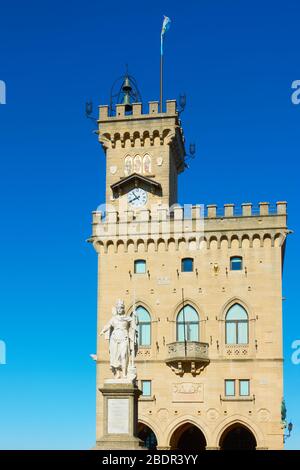 Palazzo Pubblico - The city hall in San Marino Stock Photo