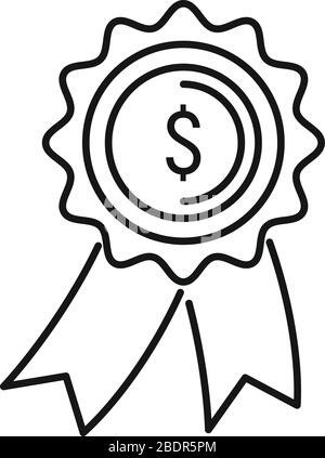 Money startup emblem icon. Outline money startup emblem vector icon for web design isolated on white background Stock Vector